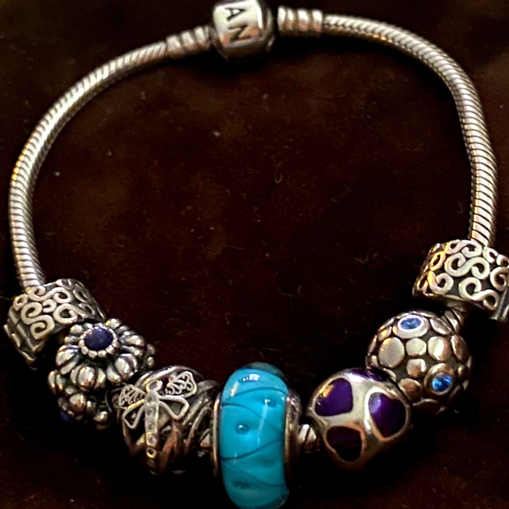 ✨Pandora✨Moments Sterling Silver Snake Chain Bracelet with Charms and Clips - Picture 15 of 15